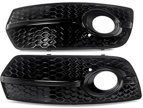 Central Delantero Rejilla Para Q5 8R 2009 2010 2011 2012 Para SQ5 Estilo 1 Par Rejillas Cubierta Luz Antiniebla Negra