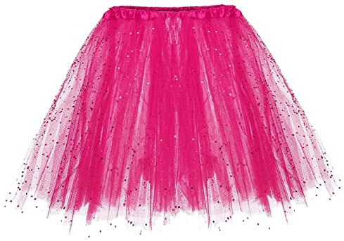TBloevwlh Glitzer Rock Damen Kurz Tüllrock Bunt 3 Lagen Pailletten Rockabilly Minirock Elastische Hohe Taille Ballettrock Cosplay Halloween Tanzrock Karneval Kostüm Party Outfit Mit Gürtel Tütü