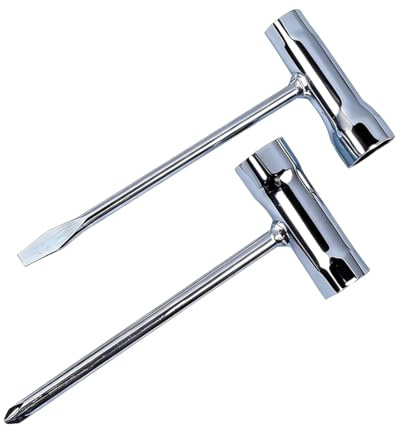 2 Pezzi Chiave Combinata, Chiave per Chiavi per Candele, chiave a T, chiave candela per Motoseghe, Chiave A T per Motoseghe,13 * 19 mm/17 * 19mm
