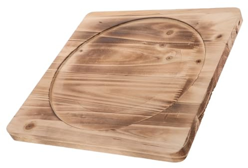 SHINEOFI Holz Untersetzer 30x30cm Hitzebeständig für Grillofen und Holzofen Feuerfeste rutschfeste Wärmeisolierungsmatte für Terrasse und Outdoor Küche