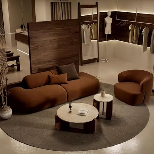 KIBONCY Braunes gerades Sofa – ideal for Gästehäuser, Büros, Lounges, Empfangsbereiche und Besprechungsräume(E)