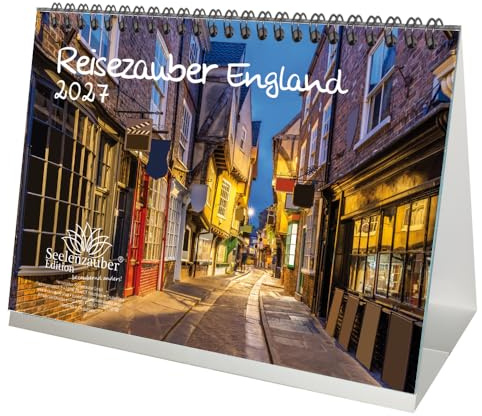 Reisezauber England DIN A5 Tischkalender für 2027 London Stadt Reise Land Urlaub - Seelenzauber