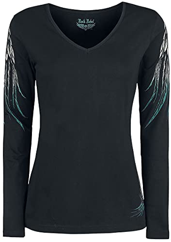 Rock Rebel by EMP Damen schwarzes Langarmshirt mit Flügel-Design