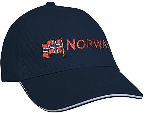 Baseballcap mit Einstickung Norway Norwegen 68059 versch. Farben Farbe Navy