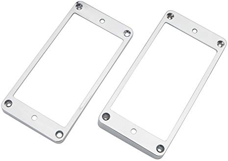 Pxyelec 2 Stück Tonabnehmerrahmen Montageringe Metall Humbucker Tonabnehmerabdeckung E-Gitarre Ersatzteile