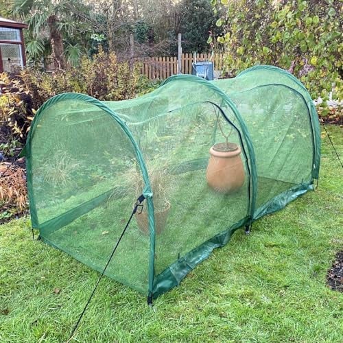 GardenSkill Serre Tunnel Jardin Filet à Mailles Fines 200x100cm | Tunnel Cloche de Croissance et Protection Anti-Oiseaux Anti-Insecte pour Semis, Fraises, Légumes de Printemps | 2 Portes Zippées