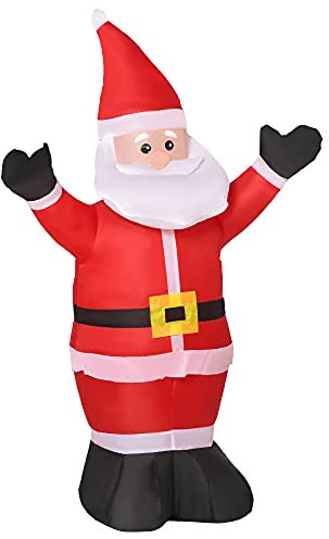 HOMCOM Babbo Natale Gonfiabile Luminoso Luci LED Decorazione Natalizia Altezza 1.2m