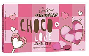 CONFETTI MAXTRIS CHOCO LOVE - CUORICINI SFUMATI CON CIOCCOLATO AL LATTE (Rosa)