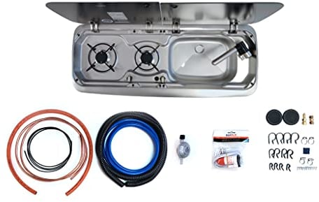 Clearcut -Smev 9222 Right Hand Sink with Hob - Standard Camping Gas Installation Kit - Campervan and Motorhome