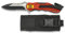 Navaja con insignia BANDERA ESPAÑA AGUILA roja Sierra Funda 6,5 cm para Caza, Pesca, Camping, Outdoor, Supervivencia y Bushcraft Albainox 19626GR1017 + Portabotellas de regalo
