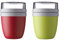 Mepal | Lunchpot Ellipse Mixed | Lemon Lime + Nordic Red | Müslibecher to go | Unterteilung für Joghurt & Müsli | 500 ml + 200 ml | Geeignet für Gefrierschrank, Mikrowelle & Spülmaschine