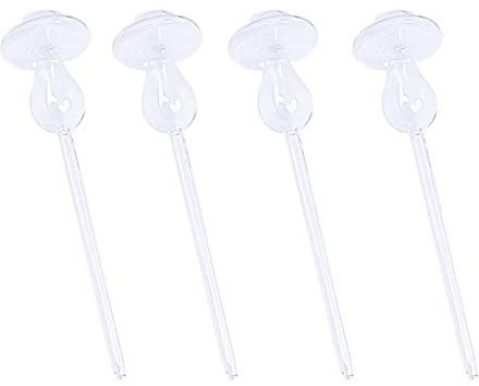 Lot de 4 Globes d'Arrosage en Verre Jardin Arrosoir Automatique sous Forme de Champignon pour Plantes Verte et Plantes d’Appartement