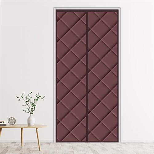 Liveinu Wärmeschutzvorhang Magnet Thermo Türvorhang Isolier Schutz Panel-Isolierung Thermovorhang Verdunklungsgardine Wasserdicht Winddicht Geräuschisolierung für Balkontür 90x200cm Kaffee