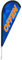 Beachflag - Offen versch. Farben ✓ versch. Halterungen ✓ Tropfenform ✓ Höhe 2,04 m ✓ Indoor & Outdoor (mit Erdspieß, Blau-Orange)