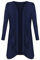 Ladies Hanky Hem Jersey Open Waterfall Boyfriend Women Plus Size Cardigan Top Full Long Sleeve Floaty Duster Jacket Coat Blazer UK (Navy Blue, 18)