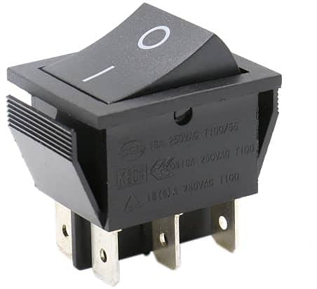 CABLEPELADO Interruptor basculante,Interruptor 2 posiciones,Interruptor 6 vias,Interruptor 6 pines,Interruptor 6 terminales,Interruptor ON-OFF DPDT,16 A 250 VAC,Negro sin LED