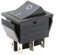 CABLEPELADO Interruptor basculante,Interruptor 2 posiciones,Interruptor 6 vias,Interruptor 6 pines,Interruptor 6 terminales,Interruptor ON-OFF DPDT,16 A 250 VAC,Negro sin LED