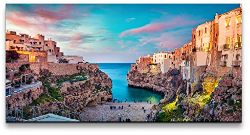 Paul Sinus Leinwandbild 120x60cm Italien Bari Lama Monachile Bucht Felsen Süden