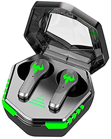 QQY Wireless Bluetooth Earbuds, N35 Earphone Low-latency Gaming Wireless 5.2 Headset Binaural In-ear Cool Game Headsets Stereo Earbuds (Black)