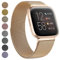 Oumida Armband für Fitbit Versa 2 Armband/Fitbit Versa Armband/Fitbit Versa Lite Armband für Damen Herren, Prämie Edelstahl Metall Ersatzarmband Armbänder mit Starker Magnet, Groß Roségold