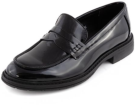 Toocool Mocassini Uomo Oxford Polacchine Scarpe Uomo Eleganti College IE2208 [42,Nero Lucido]