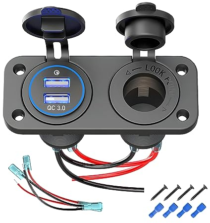CGEAMDY QC 3.0 USB Steckdose, KFZ 12V-24V Quick Charge 3.0 Auto Ladegerät, Universal USB Dose Kfz Adapter, für Wippschalter Panel Auf Motorrad, Boot, LKW, Wohnwagen, RV