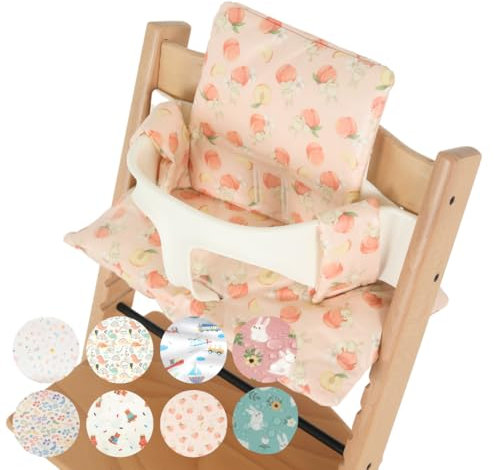 Gembebe Stokke Tripp Trapp Kissen-Set für Neugeborene, wasserdicht und kompatibel, leicht zu reinigen, Stokke Tripp Trapp Neugeborenen-Set, 100% Baumwolle, Stokke Hochstuhlkissen-Set