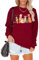 BOUTIKOME Weihnachtliches Hunde-Sweatshirt für Damen, niedliches Hunde-Grafik, Rundhalsausschnitt, langärmelig, Urlaubs-Oberteil, Hunde-Liebhaber, Geschenke, Xmas Red-75, S