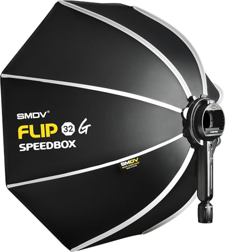 Professionelle SMDV Speedbox-Flip32G Softbox 80 cm - Schnell aufzubauen, Gleichmäßiges Licht, Tragetasche inklusive - Professionelle Fotografie