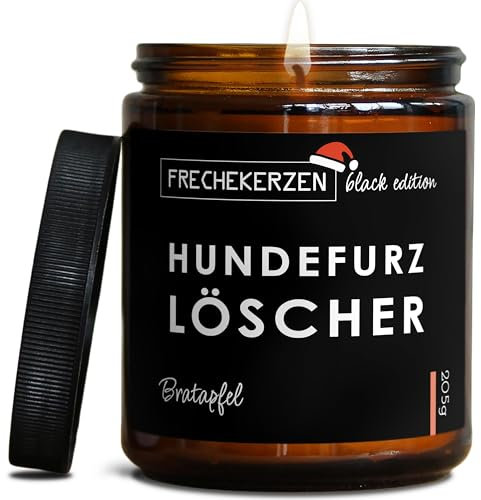 Lustige Duftkerze mit Spruch für Hunde Besitzer & Liebhaber | Handgemacht aus Sojawachs | In Geschenkbox | Valentinstag Geburtstagsgeschenk, Gast Geschenk Hundehalter Dog Lovers |Apfel-Zimt