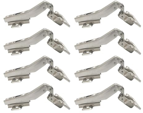 LIKERAINY 45 Grado Bisagra de Esquina Ø 35mm sin Amortiguación para Puertas Plegables Bisagras para Puertas de Empotrado Mueble Armario Juego de 8