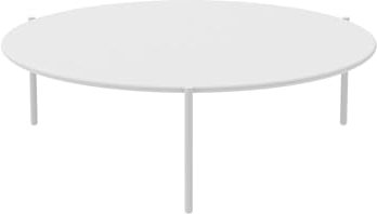 MONDO VIRO Runder Couchtisch aus Metall Aria3 stapelbarer Gartentisch 110 x 110 cm 35 h (weiß geprägt)