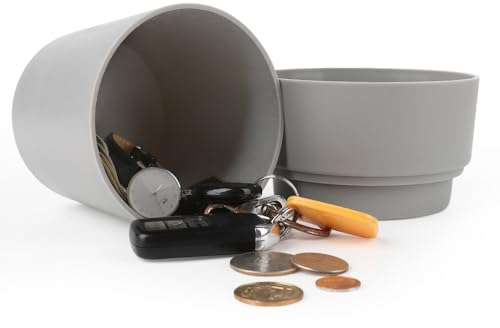 Livebe Blumentopf mit verstecktem Safe und Geheimfach, Geheimversteck für Schlüssel, verstecken Sie einen Geheimtresor (Grau 3)