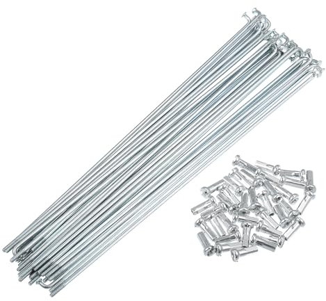 A ABSOPRO Rayons De Roue De Moto 14G Courbés en J 185mm Argenté 36 Pcs