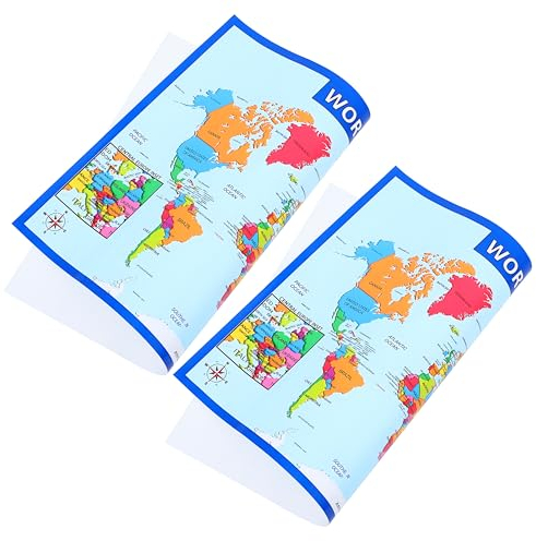 CAXUSD Weltkarte Wand Geographie-lernposter Strapazierfähiges Kartenposter Für Kinder Große Weltkarte Für Kinder Nachschlagewerk Für Heimunterricht