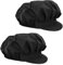 DECARETA 2 Stück Schwarz Kochmütze Erwachsene Unisex Kochmütze Verstellbar Kochhut Männer Damen Herren Kochhaube mit Gummiband Koch Kopfbedeckung Chef Hut Chef Hat Küchenmütze Café Restaurant Hotel