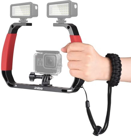 Andoer Cage Advanced Cage Montageset für Camcorder aus Aluminiumlegierung Sports Camera Underwater Diving Rig Tragbarer Stabilisator für Action Kamera Cage Dive Rig