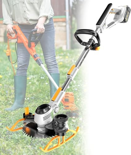 Beachtiful Désherbeur électrique sans Fil avec 2 Batteries, Débroussailleuse 3 en 1, Hauteur Réglable, Désherbant à Batterie, pour Pelouse, Jardin, Cour