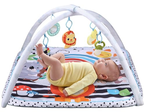 Tapis de Jeu pour bébé, Tapis de Jeu Multifonctionnel pour bébé 0-6 Mois, Arche réglable, développement cognitif, Gymnase pour bébé