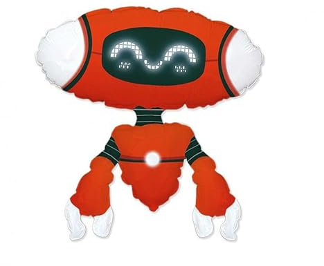 Ballonim® Roboter rot 68 cm x 60 cm Folienballon Party Dekoration Geburtstag Robot red