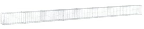 vidaXL Panier gabion avec couvercle 800x50x50 cm fer galvanisé, mur en gabion, mur de soutènement en gabion, clôture en gabion, gabion, cage gabion