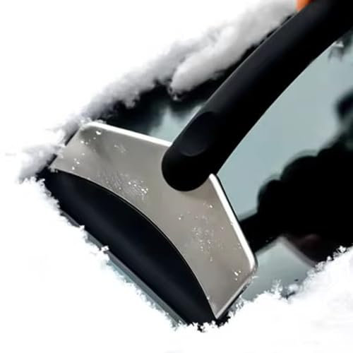 Raschietto per Ghiaccio Auto, Professionale ergonomico e Veloce, Raschia Ghiaccio per Auto per Parabrezza e Finestrini Laterali della Macchina Acciaio Inossidabile Pala da Neve per Auto SUV e Furgoni