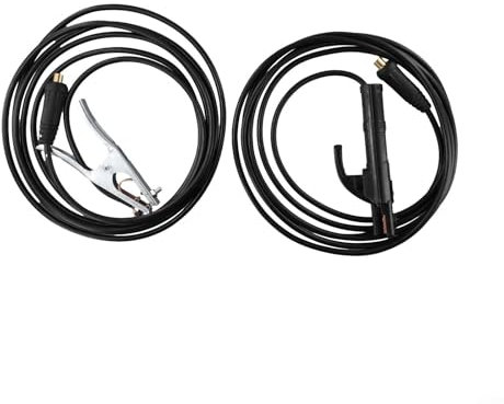 Cavo saldatore con morsetto di massa da 300 A, materiale rame+ABS, per saldatrice ad arco MMA (5 m)