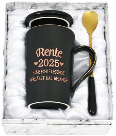 Joymaking Kaffeebecher 2025 Ruhestandsgeschenk für Männer - Rente 2025 eine echte Legende verlässt das Gelände - Renteneintritt Geschenk für Kollegen, Chef, Ehemann, Papa, Bruder, Freunde