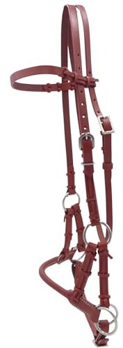 Thor Equine Sidepull mit rundem Leder Nasenriemen, Chestnut, Cob