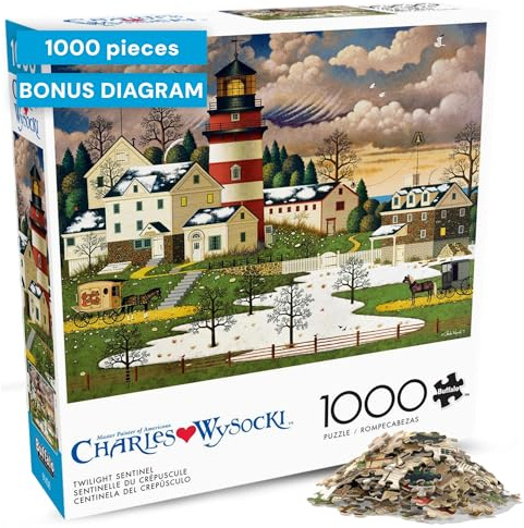 Buffalo Games - Charles Wysocki - Twilight Sentinel - 1000-teiliges Puzzle für Erwachsene, herausforderndes Puzzle, perfekt für Spieleabende, fertige Puzzle-Größe ist 26,75 x 19,75 cm