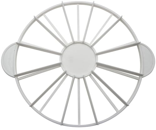 safycaby Cake Portion Cutter Cake Portion Marker Round Cake Slicer Double Sided Cake Portion Marker 10 or 12 Pieces (White 26.8 cm /10.6 In diameter)