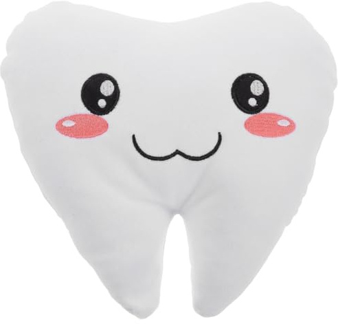 VICASKY ZäHne Kissen - SüßEs Kuscheltier Als Sofakissen FüR BüRo Und Zuhause Kinder Weiches PlüSch Geschenk FüR Dekokissen, Kopfkissen, Kissen für Couch 21X20.5X6Cm Weiß