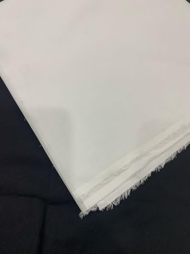 Fashion Track Iron on Fusible Woven Interfacing/Interlining Sold by The Metre, 100% Cotton Fabric in Medium Weight for Tailoring, Crafts, Collars and Dress Making, 44 Inches Wide (White, 1 Metre)
