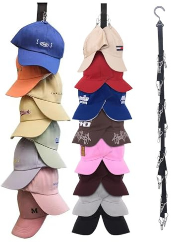 2 Stück Selbstklebender Cap Halter, Kappenhalter Vertikale, Kappenhalter für Zimmer Tür Kleiderschrank, Geeignet für Alle Arten von Hüten Haken für Wand, Tür, Schrank
